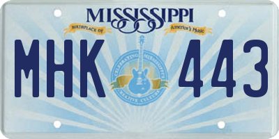 MS license plate MHK443