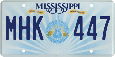 MS license plate MHK447