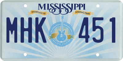 MS license plate MHK451