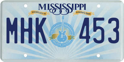MS license plate MHK453