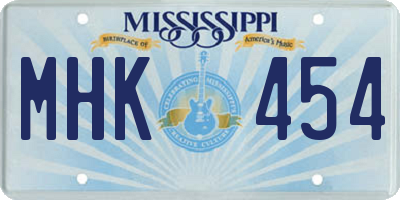 MS license plate MHK454