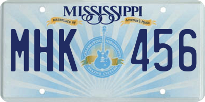 MS license plate MHK456