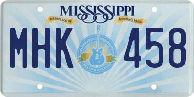 MS license plate MHK458