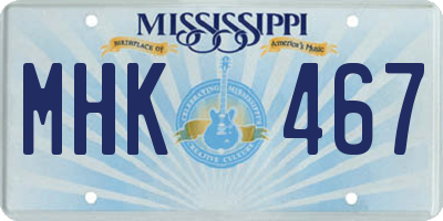 MS license plate MHK467
