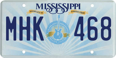 MS license plate MHK468