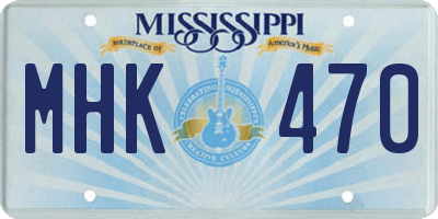 MS license plate MHK470