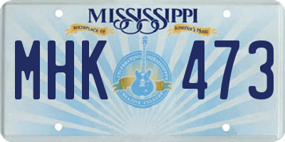 MS license plate MHK473