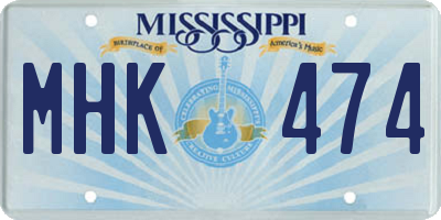 MS license plate MHK474
