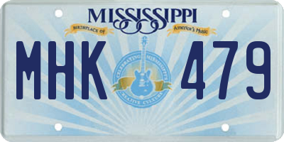 MS license plate MHK479