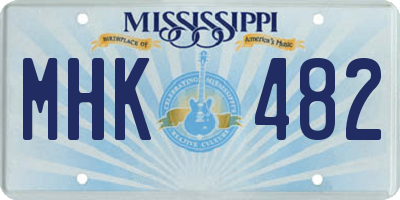MS license plate MHK482