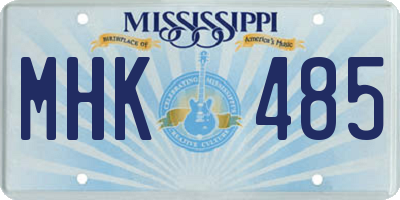 MS license plate MHK485