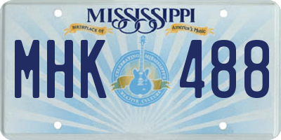 MS license plate MHK488
