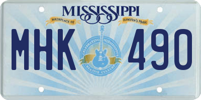 MS license plate MHK490