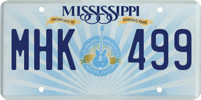 MS license plate MHK499