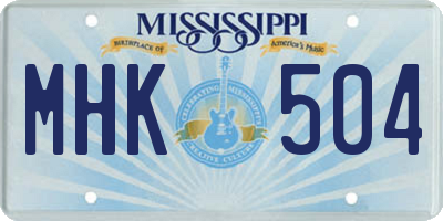 MS license plate MHK504
