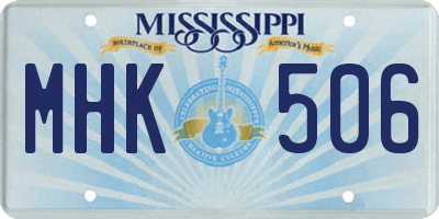 MS license plate MHK506