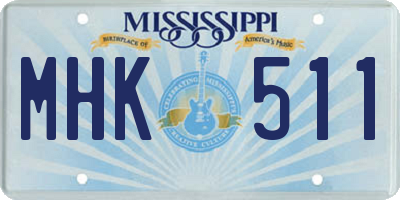 MS license plate MHK511