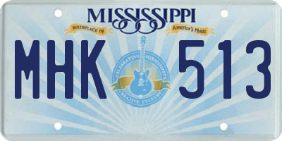 MS license plate MHK513