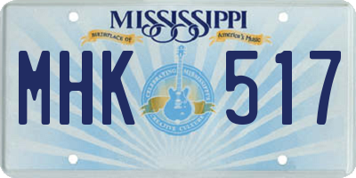 MS license plate MHK517