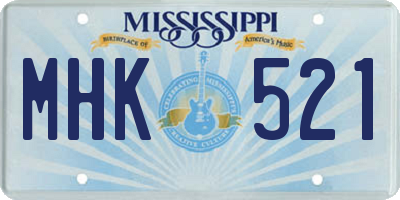 MS license plate MHK521