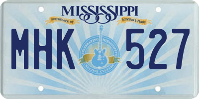 MS license plate MHK527