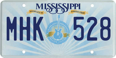 MS license plate MHK528