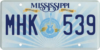 MS license plate MHK539