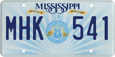 MS license plate MHK541