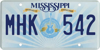 MS license plate MHK542