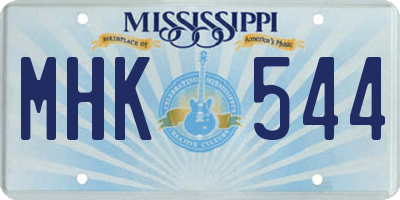 MS license plate MHK544