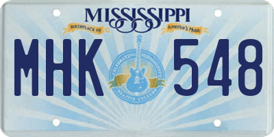 MS license plate MHK548