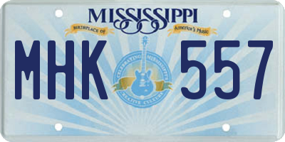 MS license plate MHK557