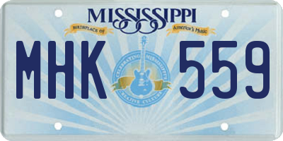 MS license plate MHK559