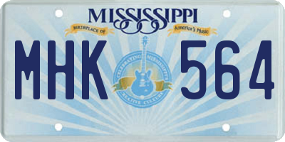 MS license plate MHK564