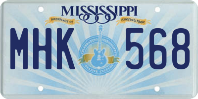 MS license plate MHK568
