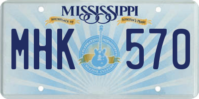 MS license plate MHK570