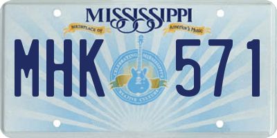 MS license plate MHK571
