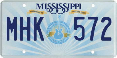 MS license plate MHK572