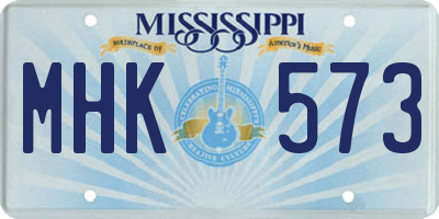 MS license plate MHK573
