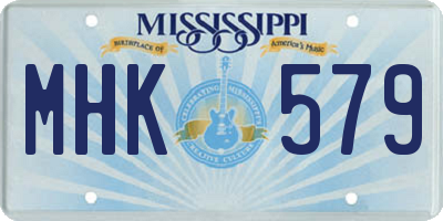 MS license plate MHK579