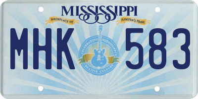 MS license plate MHK583