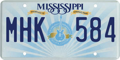 MS license plate MHK584