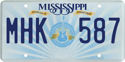 MS license plate MHK587