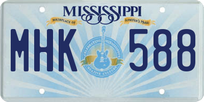 MS license plate MHK588