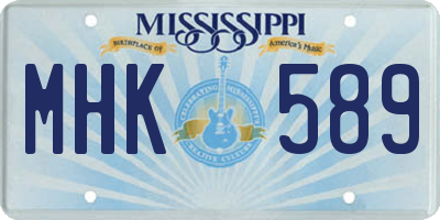 MS license plate MHK589