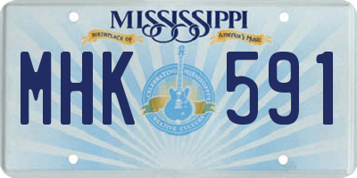 MS license plate MHK591