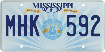 MS license plate MHK592