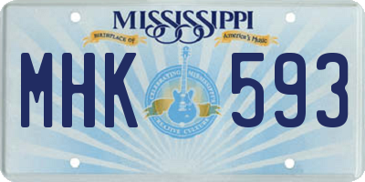 MS license plate MHK593