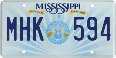MS license plate MHK594