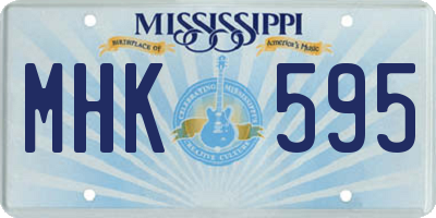 MS license plate MHK595